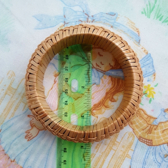🌙Vtg Rattan Bangle Bracelet - Picture 8 of 10